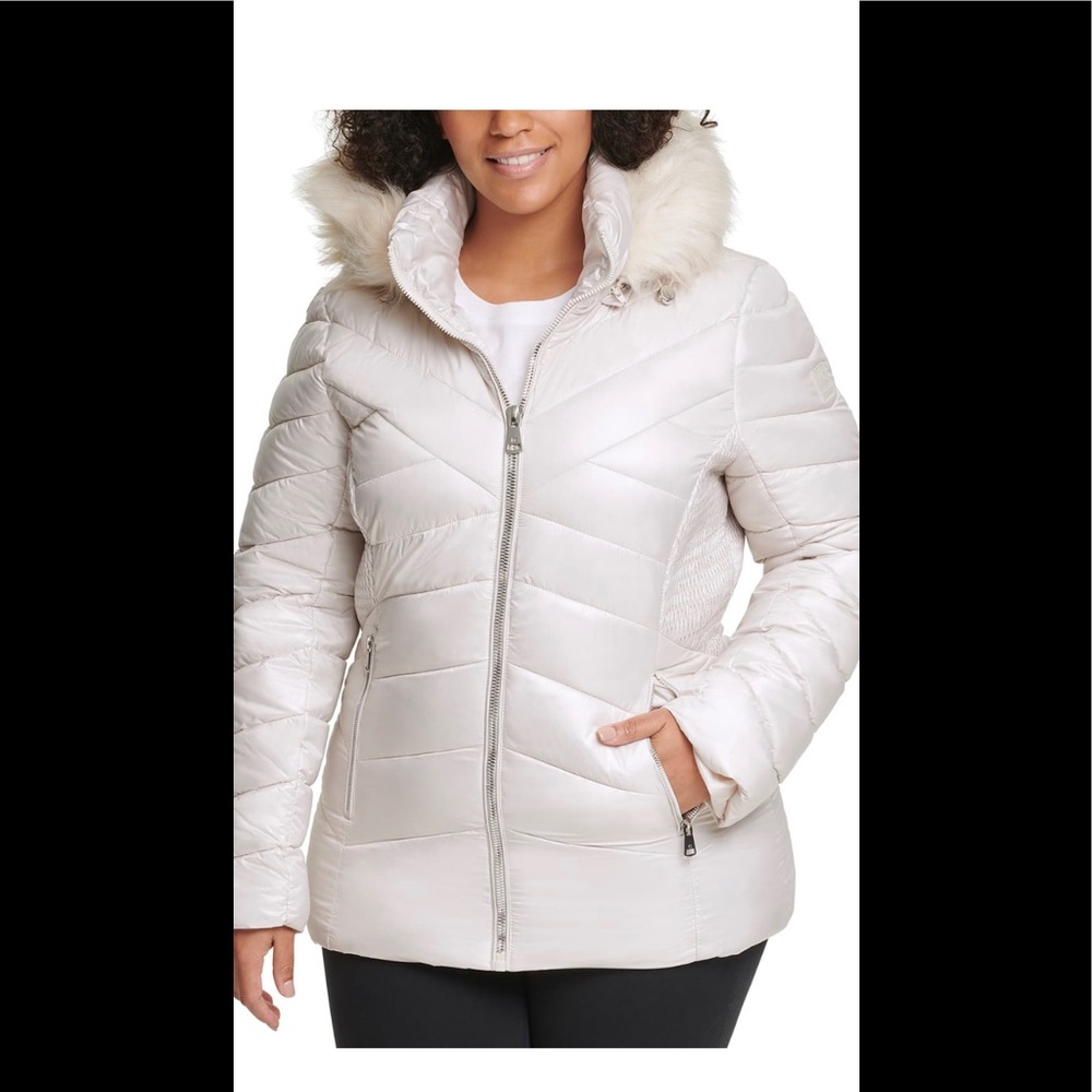 Kenneth Cole White Puffer Coat